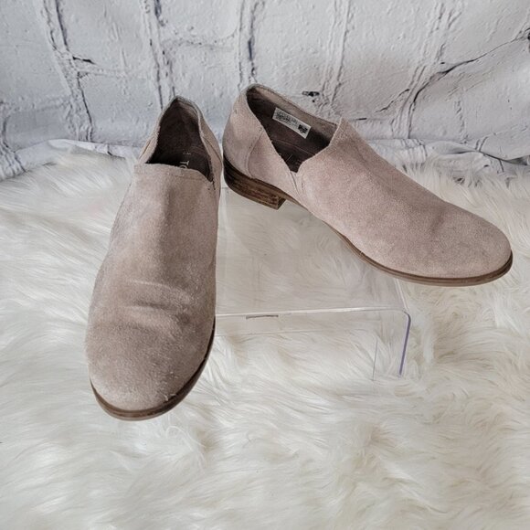 TOMS Shayne Oxford Low Top Slip On Loafer Shoe Beige Taupe Suede Bootie‎ Shoe 9 - Picture 9 of 13